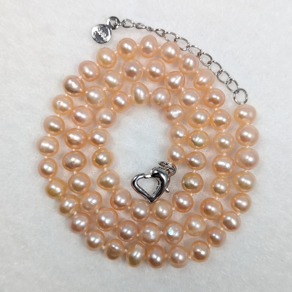 REAL 6-7mm Peach Pearl Necklace - Picture 6 of 10